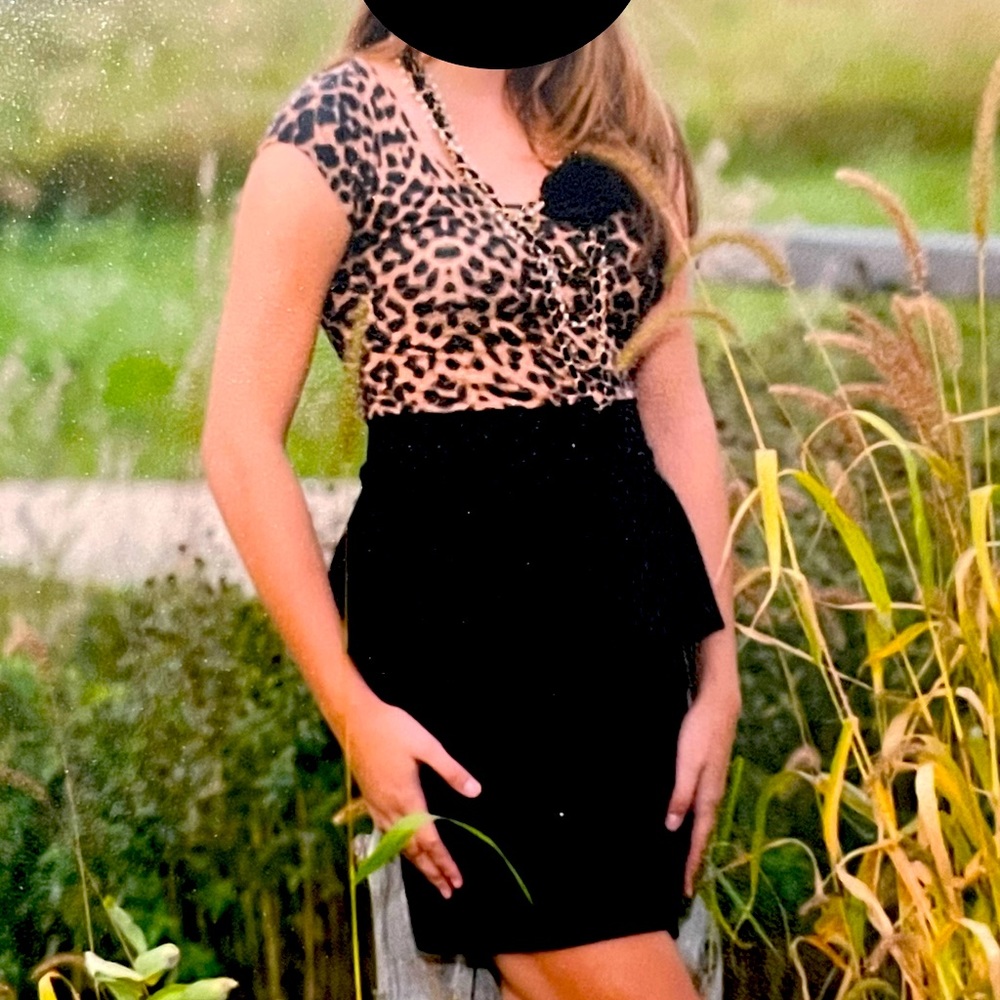 Cheetah print peplum dress size M